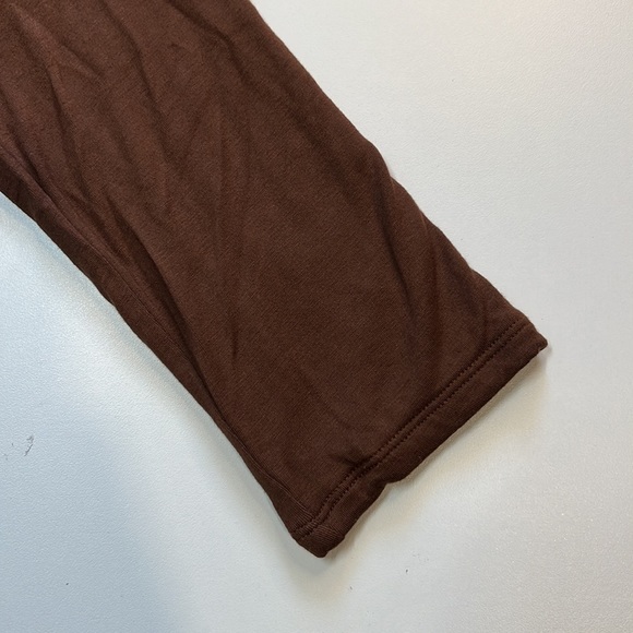 RE ONA WOMEN'S OFF SHOULDER BODYSUIT BASIC TOP CHOCOLATE BROWN - Picture 7 of 8